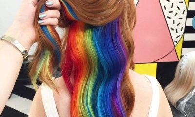 Imaginative Tresses: Embracing Hidden Rainbow Hair Trend
